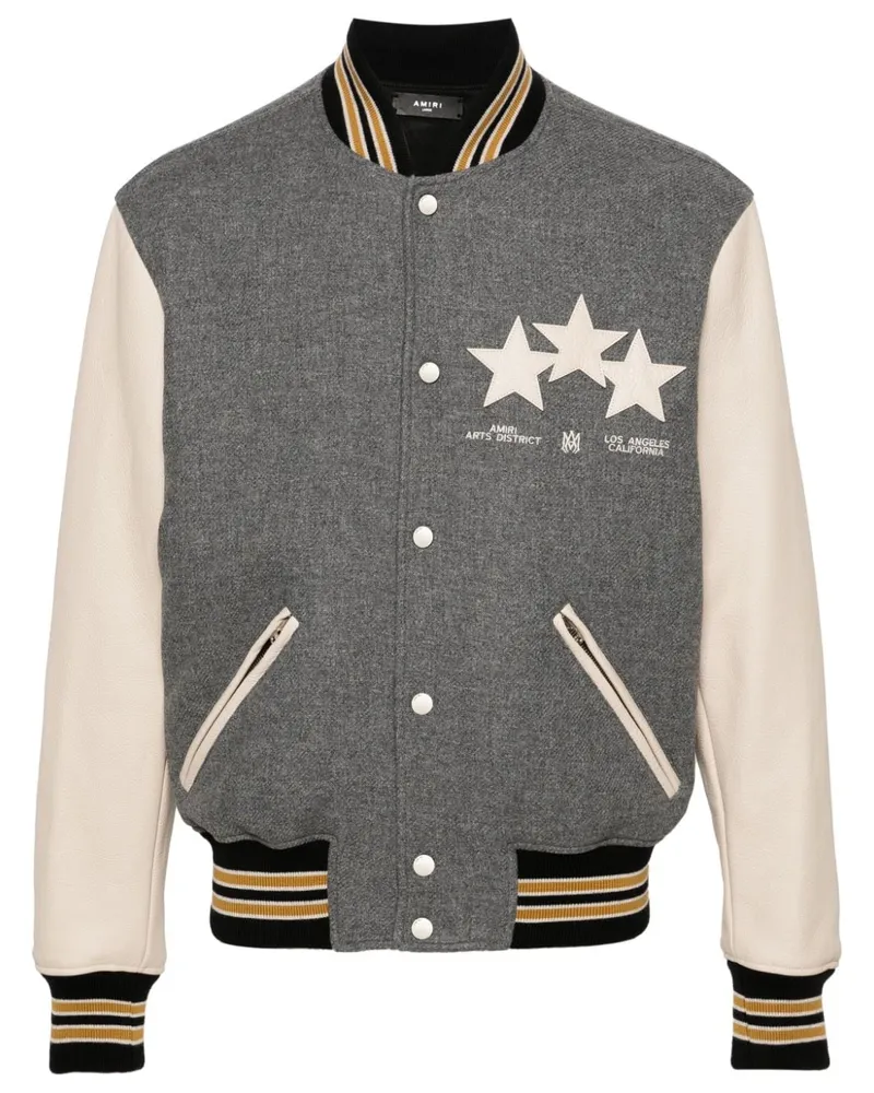 Amiri Oversized Stars Collegejacke - Grau Grau