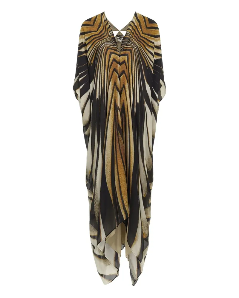 Roberto Cavalli Gestreiftes Midikleid - Gold Gold