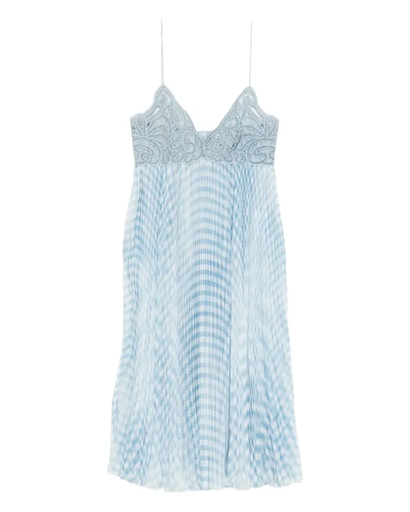 Ermanno Scervino lace pleated midi dress - Blau Blau