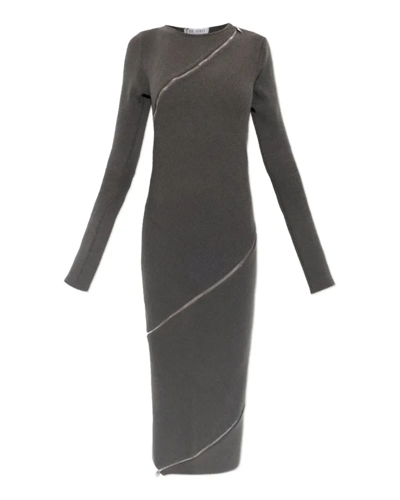 ATTICO Geripptes Strickkleid mit Reißverschluss - Grau Grau