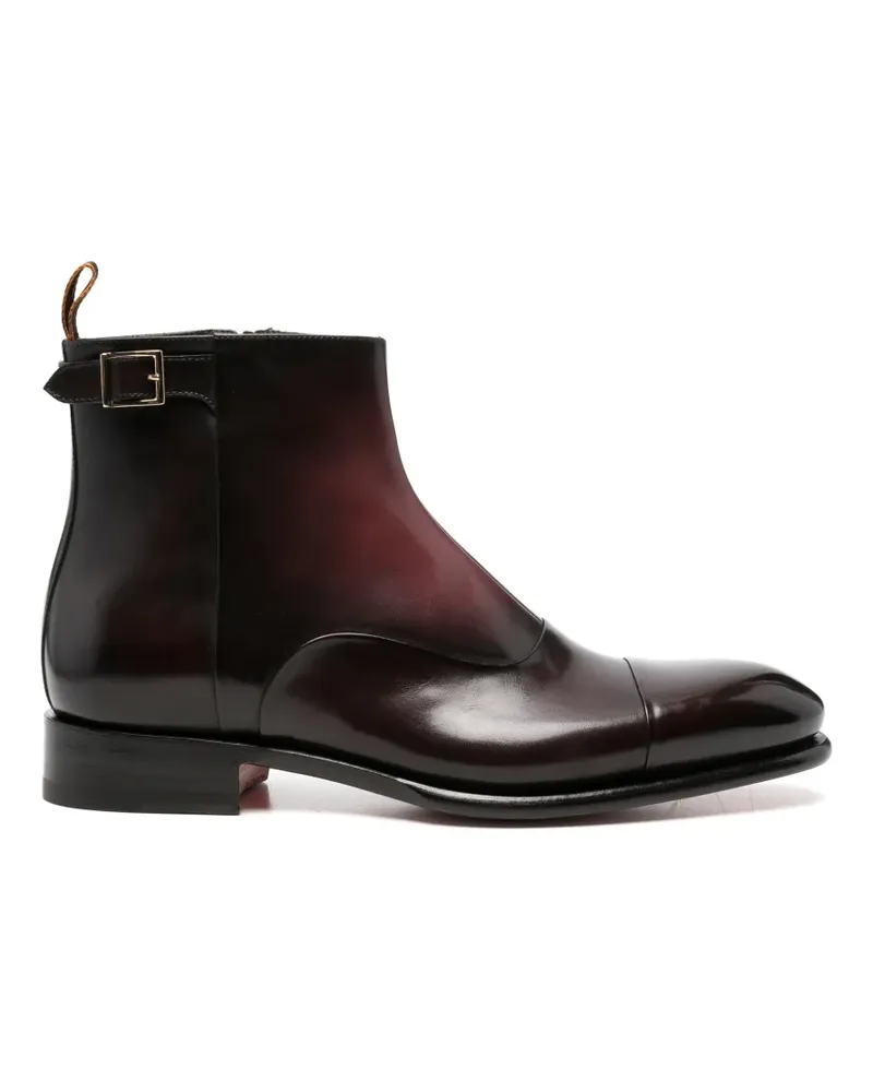 Santoni Stiefeletten mit Schnalle und Reißverschluss - Braun Braun