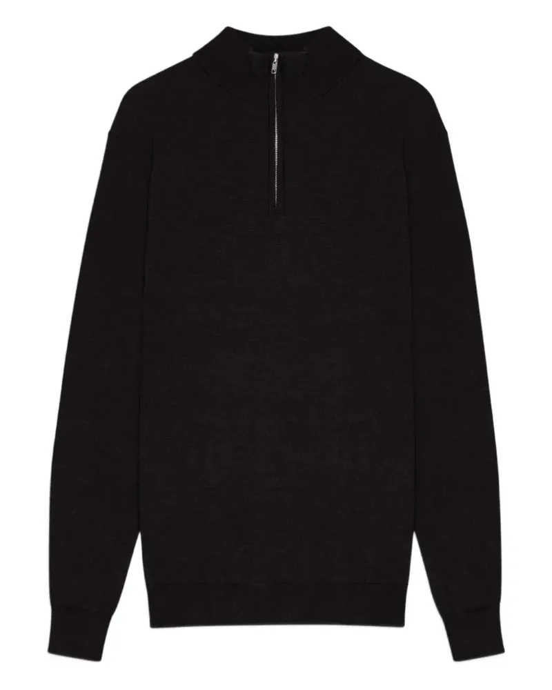 NN 07 Pullover mit Reißverschlusskragen - Schwarz Schwarz