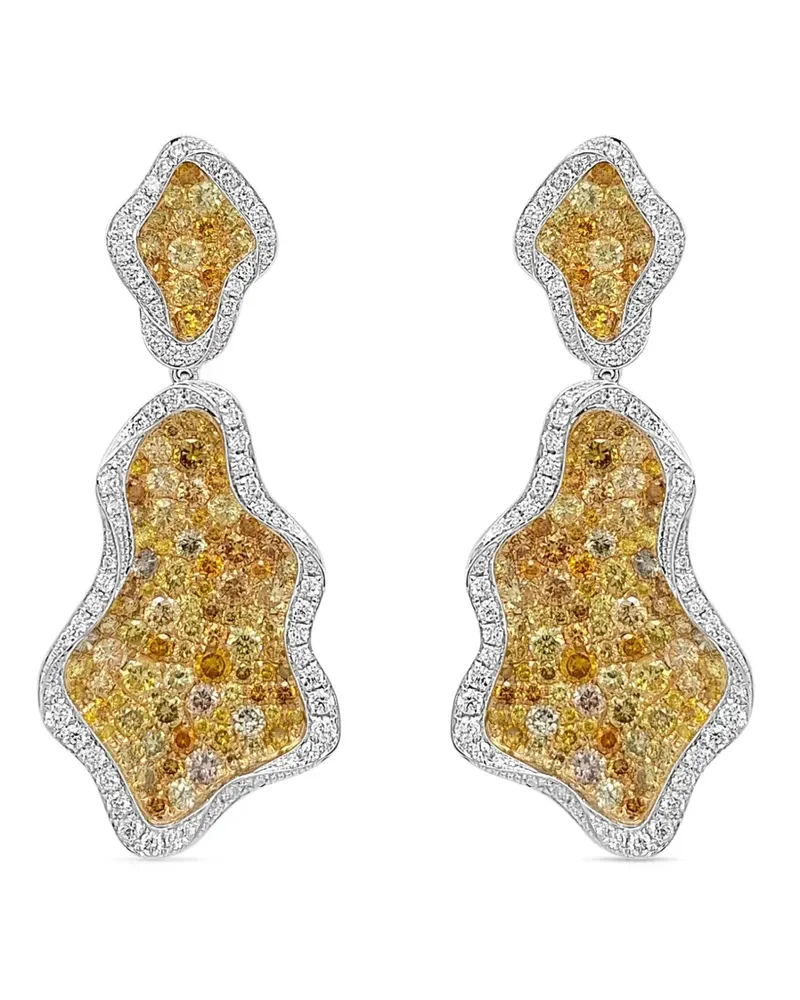 HYT Jewelry Asymmetrische Diamantohrringe - Silber Silber