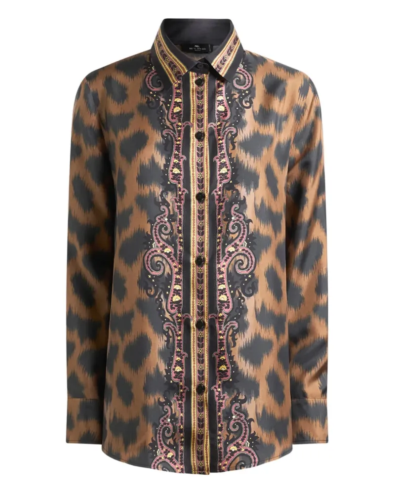 Etro Hemd mit Animal-Print - Braun Braun
