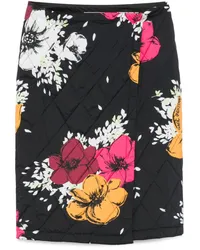 Moschino Wickel-Midirock mit Blumen-Print Schwarz