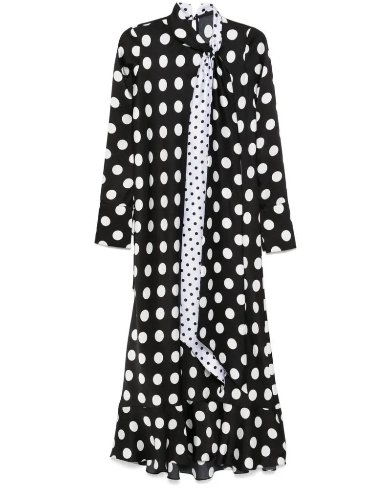 Parlor Gepunktetes Kleid - Schwarz Schwarz