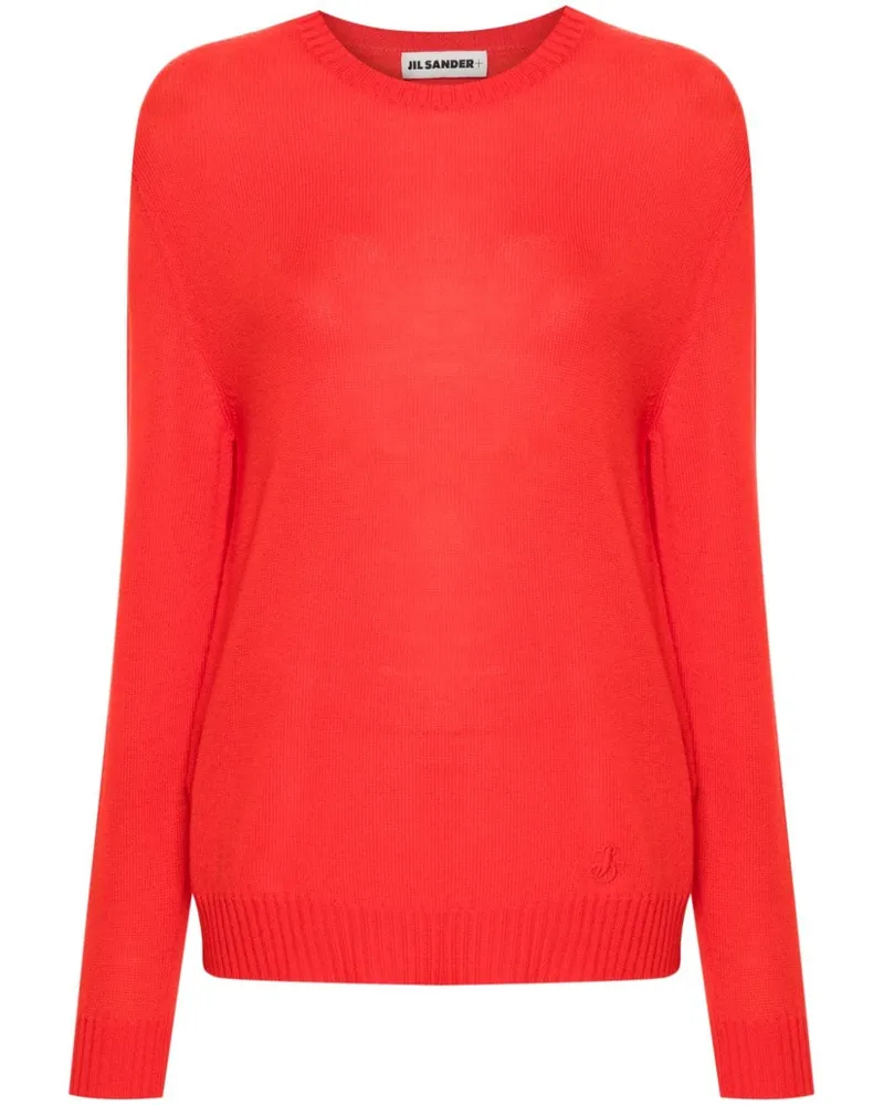 Jil Sander Fein gestrickter Pullover - Rot Rot