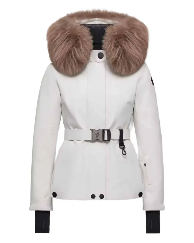 Moncler Laplance fur-trimmed belted down ski jacket - Weiß Weiß