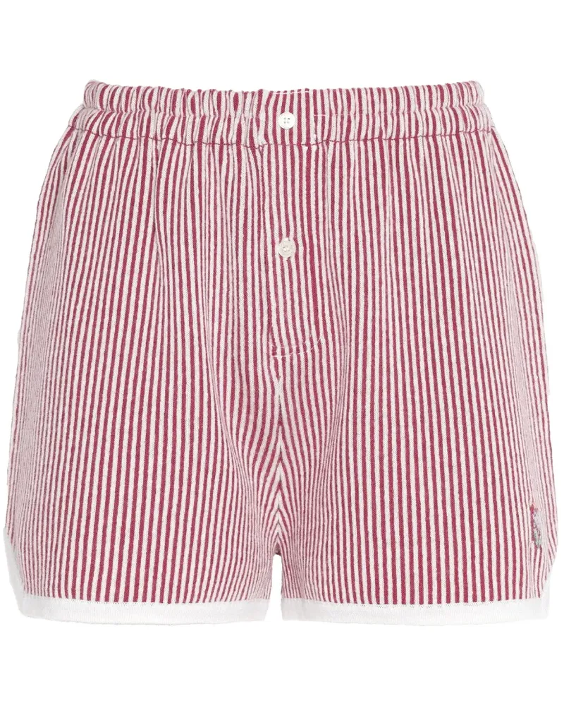 Barrie Gestreifte Shorts - Rot Rot