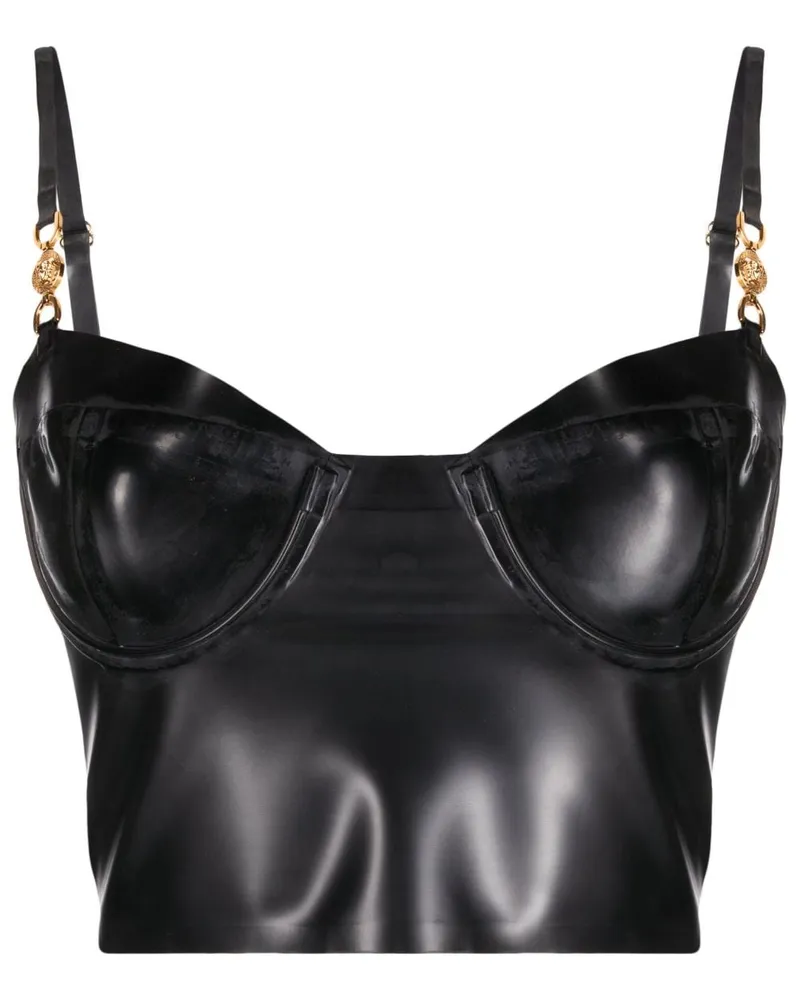 Versace Bustier aus Lackleder - Schwarz Schwarz