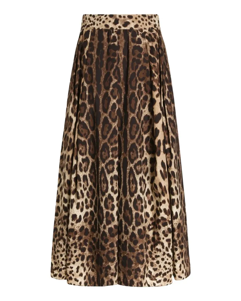 Dolce & Gabbana leo-print poplin skirt - Nude Nude