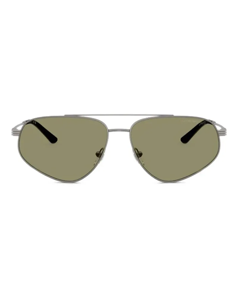 Emporio Armani Sonnenbrille mit geometrischem Gestell - Silber Silber