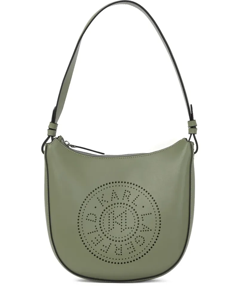 Karl Lagerfeld Schultertasche mit perforiertem Logo - Grün Grün