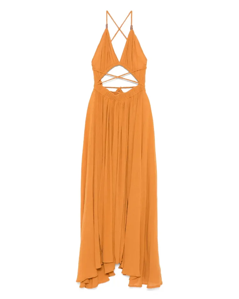 Caravana Maxikleid mit Falten - Orange Orange