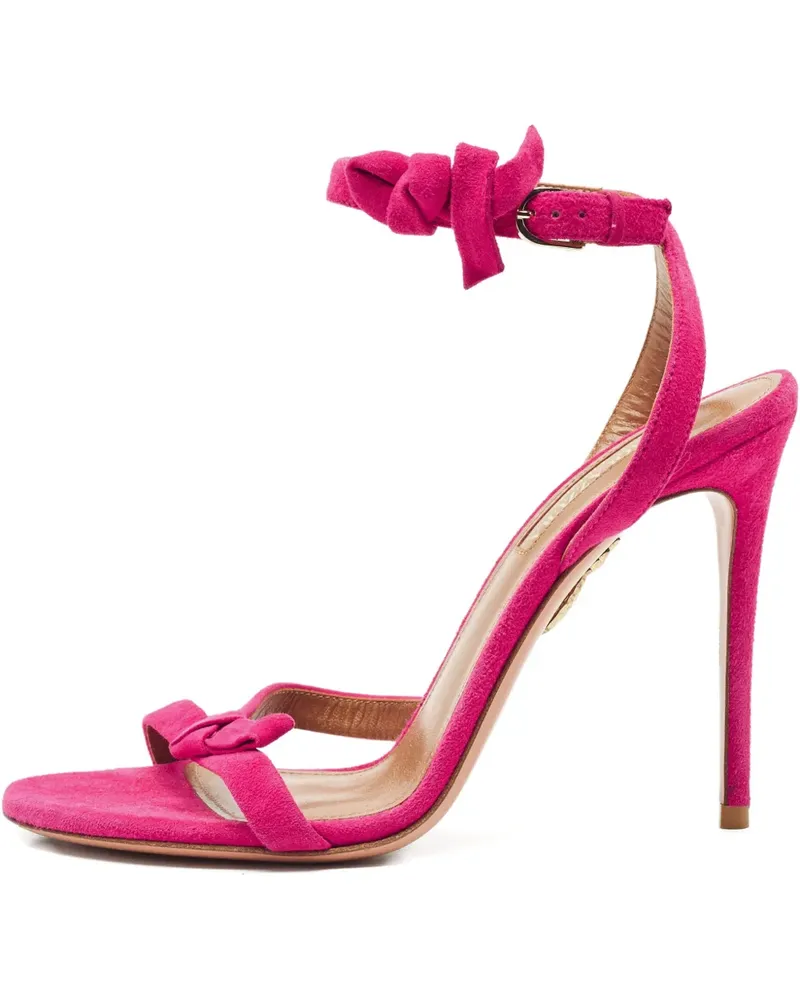 Aquazzura Wildledersandalen mit Schleifenverzierung - Rosa Rosa
