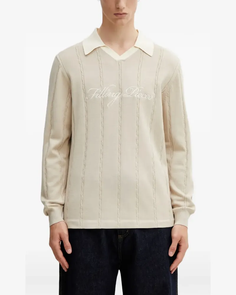 Filling Pieces cable-knit embroidered sweatshirt - Nude Nude