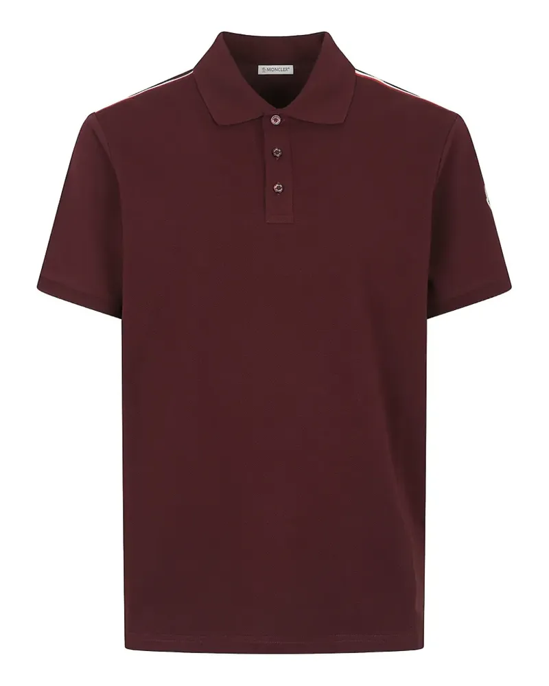 Moncler tricolour-trim cotton-piqué polo shirt - Rot Rot