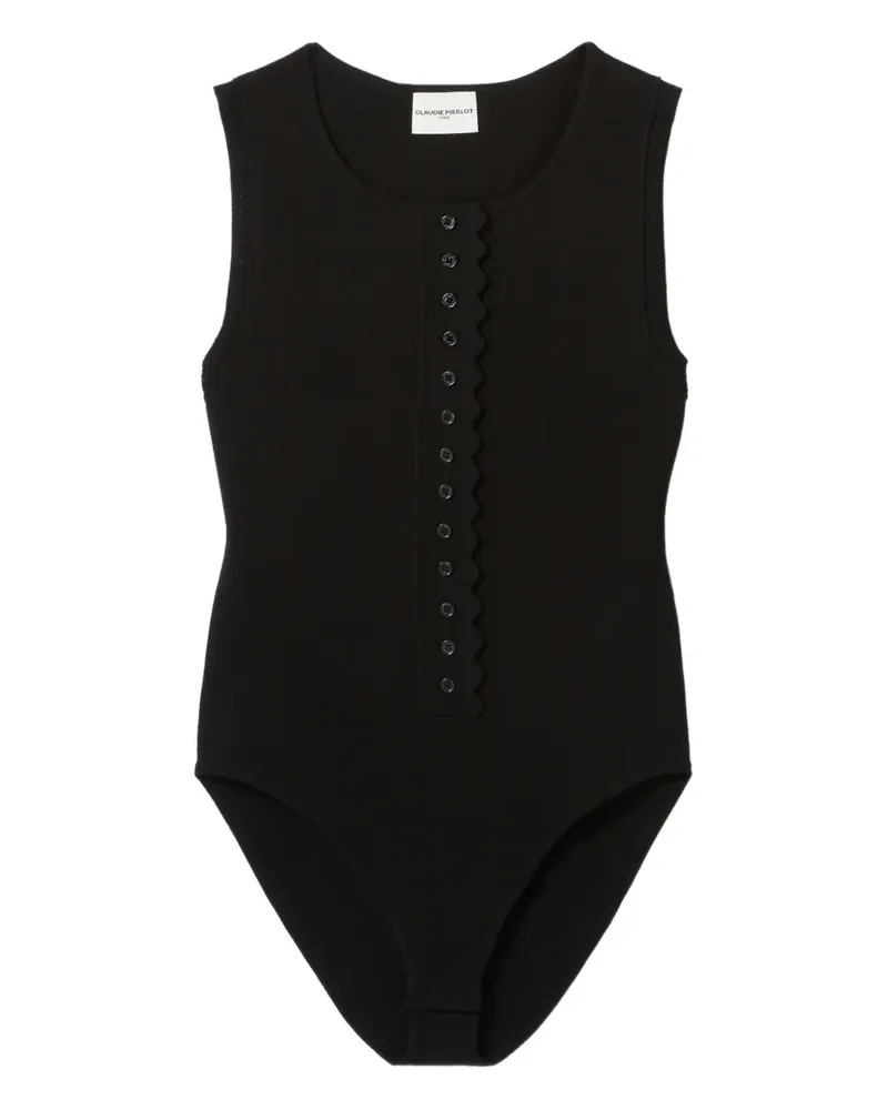 Claudie Pierlot Body mit Knopfverschluss - Schwarz Schwarz