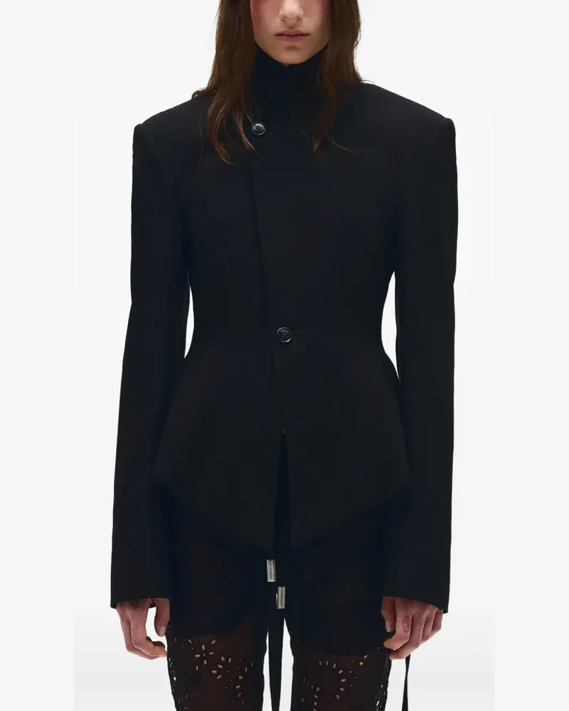 Ann Demeulemeester Schmale Lila Jacke - Schwarz Schwarz