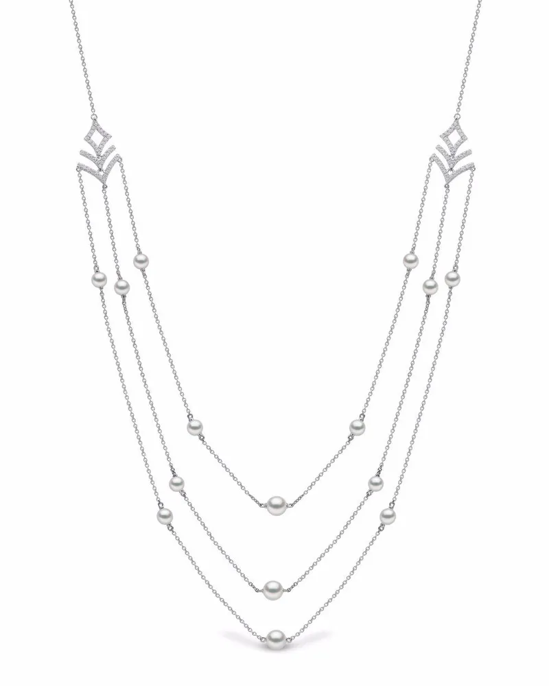 YOKO London 18kt Weißgoldhalskette mit Perle - Silber Silber