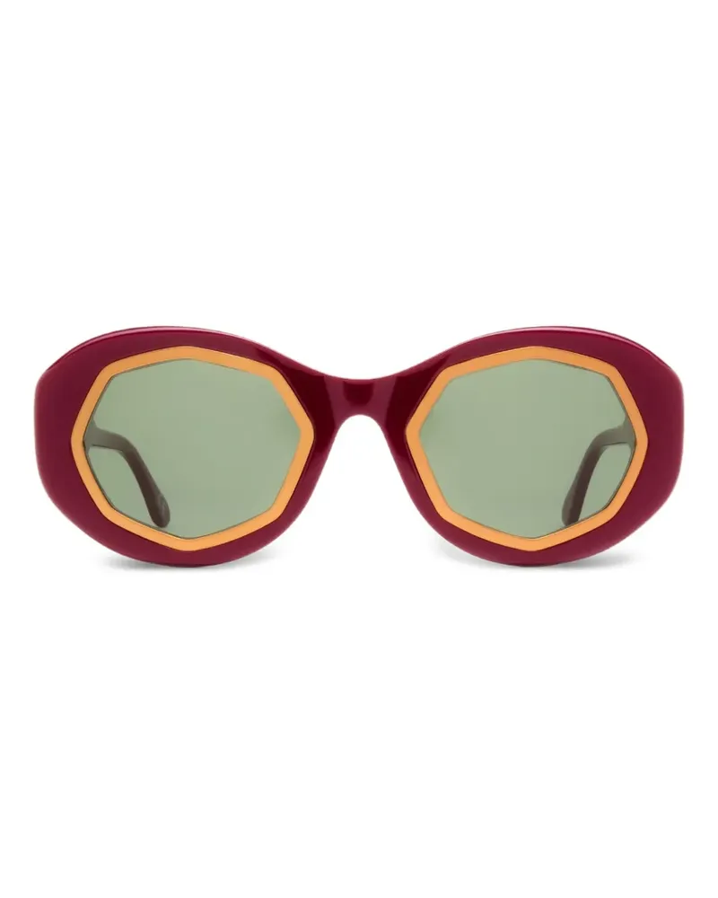Marni Sonnenbrille mit ovalem Gestell - Rot Rot