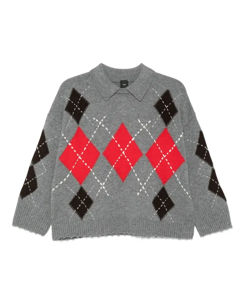 Pinko Pullover mit Argyle-Muster - Grau Grau