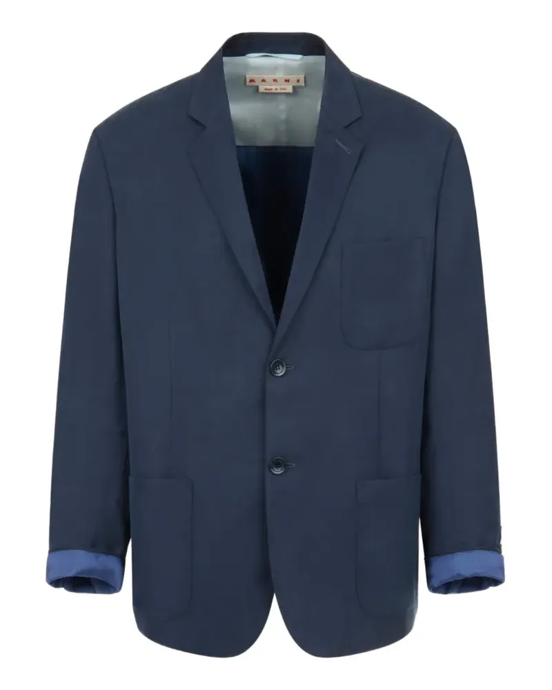 Marni patch pocket two-button blazer - Blau Blau