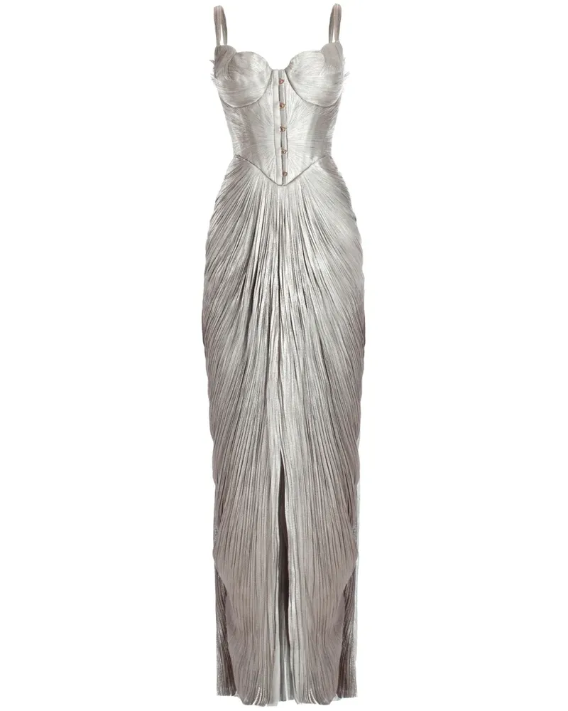 Maria Lucia Hohan Noemie Abendkleid mit Korsett - Silber Silber