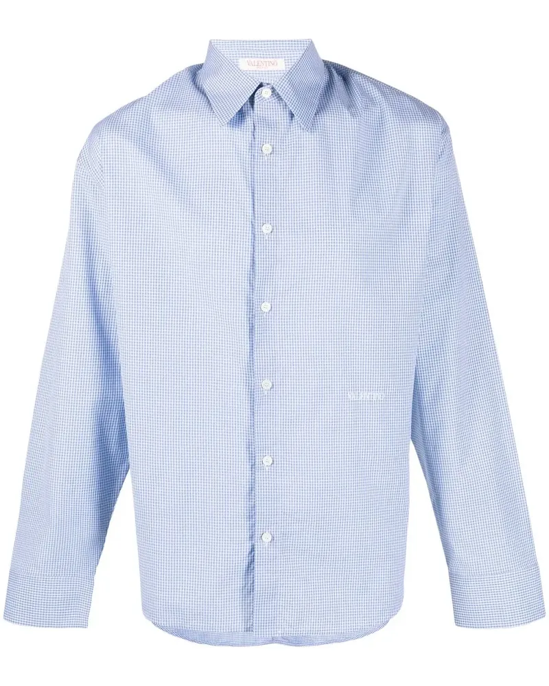 Valentino Garavani Hemd mit Mikro-Karomuster - Blau Blau