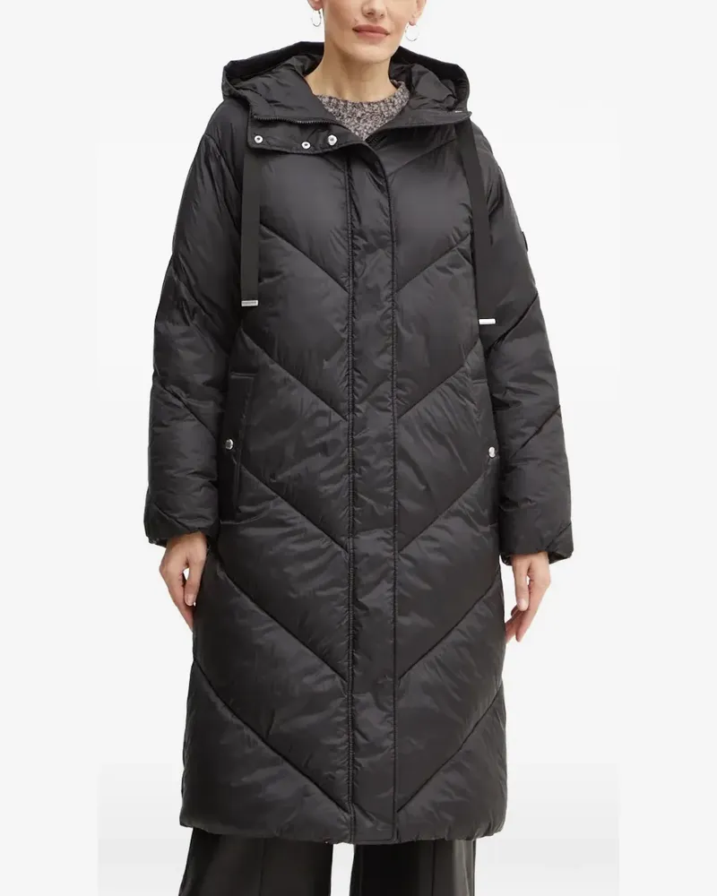 HUGO BOSS hooded quilted coat - Schwarz Schwarz
