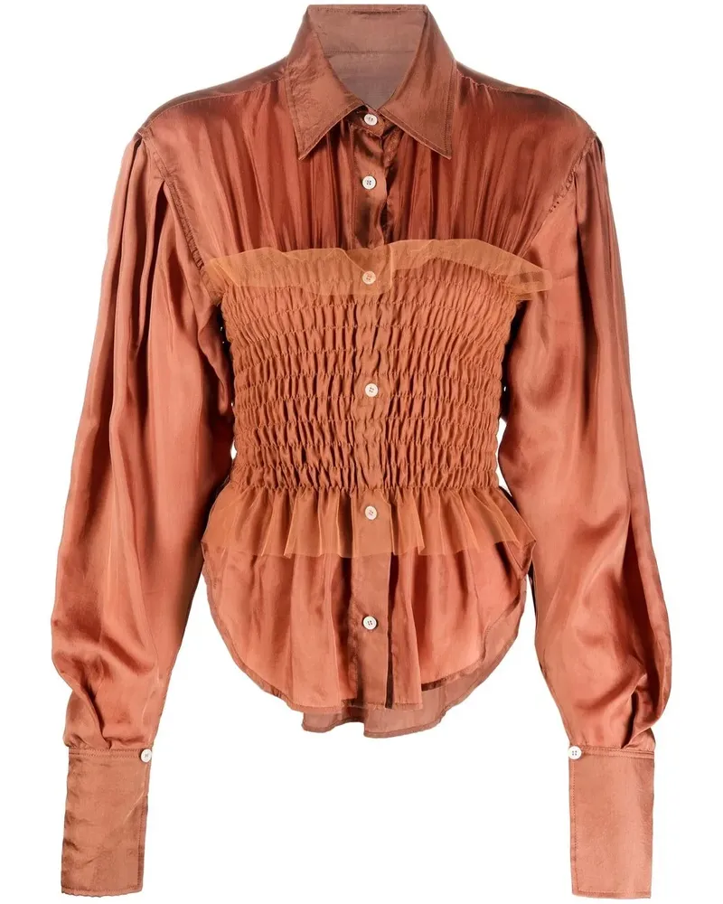 Viktor & Rolf Gesmoktes Hemd - Orange Orange