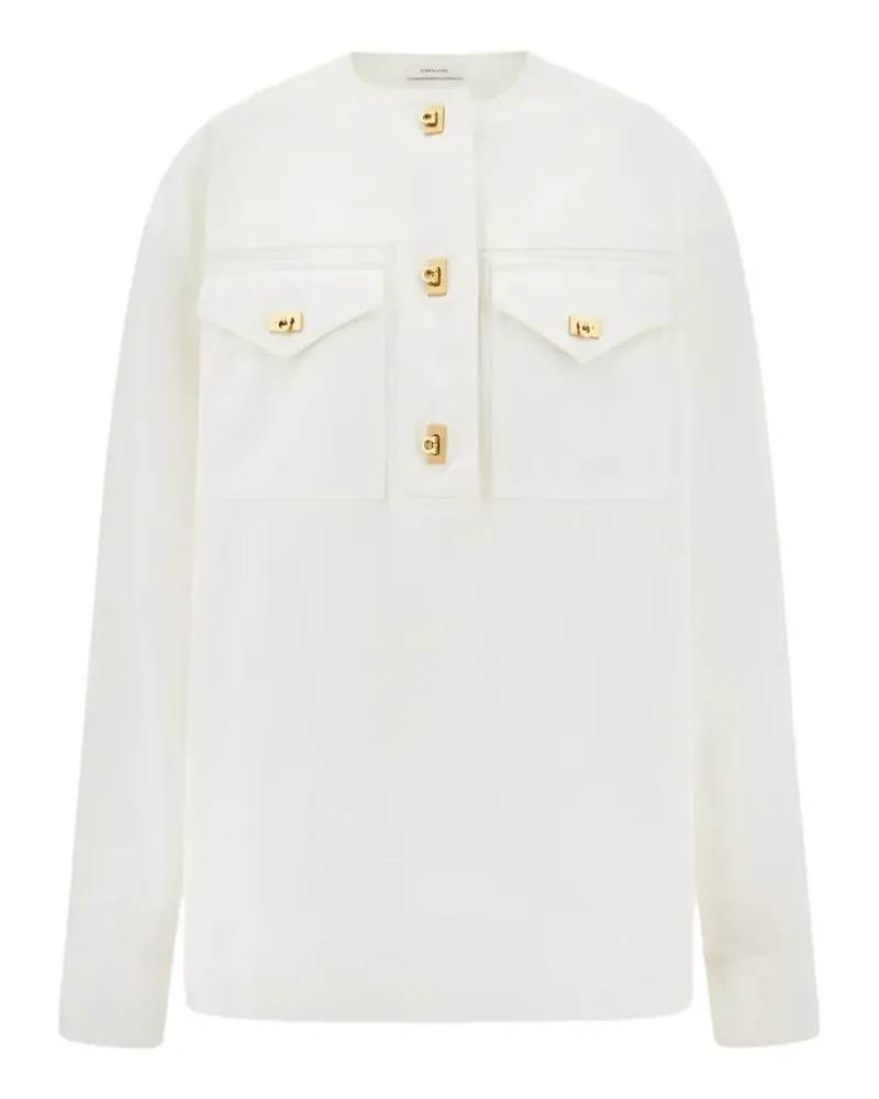 Ferragamo Ausgeblichener Gabardine-Rock - Weiß Weiß