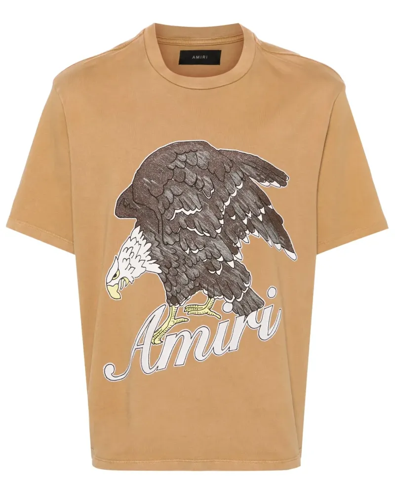 Amiri T-Shirt mit Adler-Stempel - Braun Braun