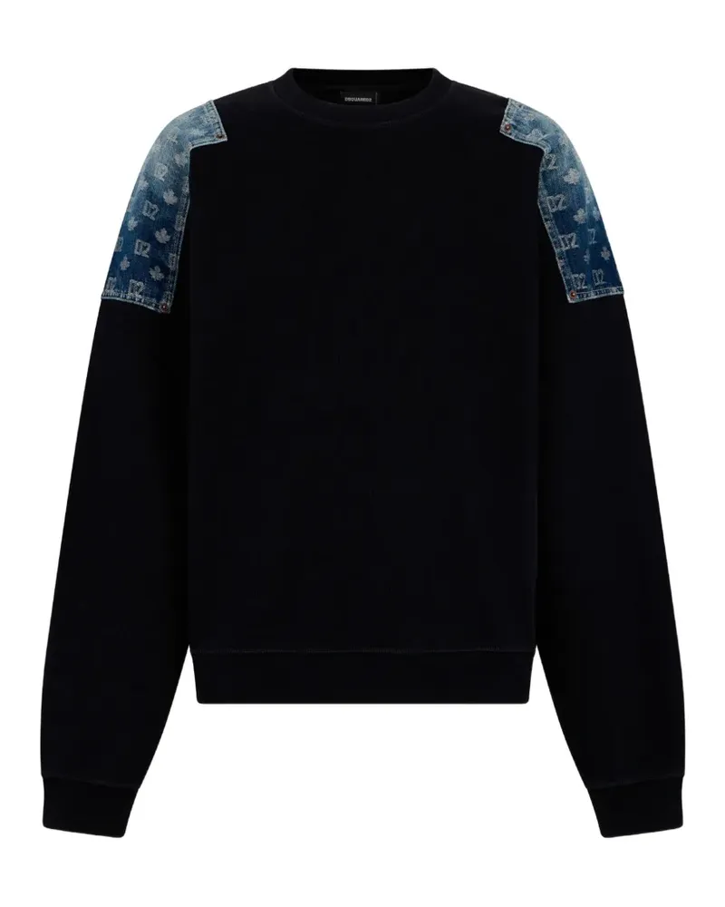 Dsquared2 D2 Monogram Cool Fit Sweatshirt mit Rundhalsausschnitt - Schwarz Schwarz