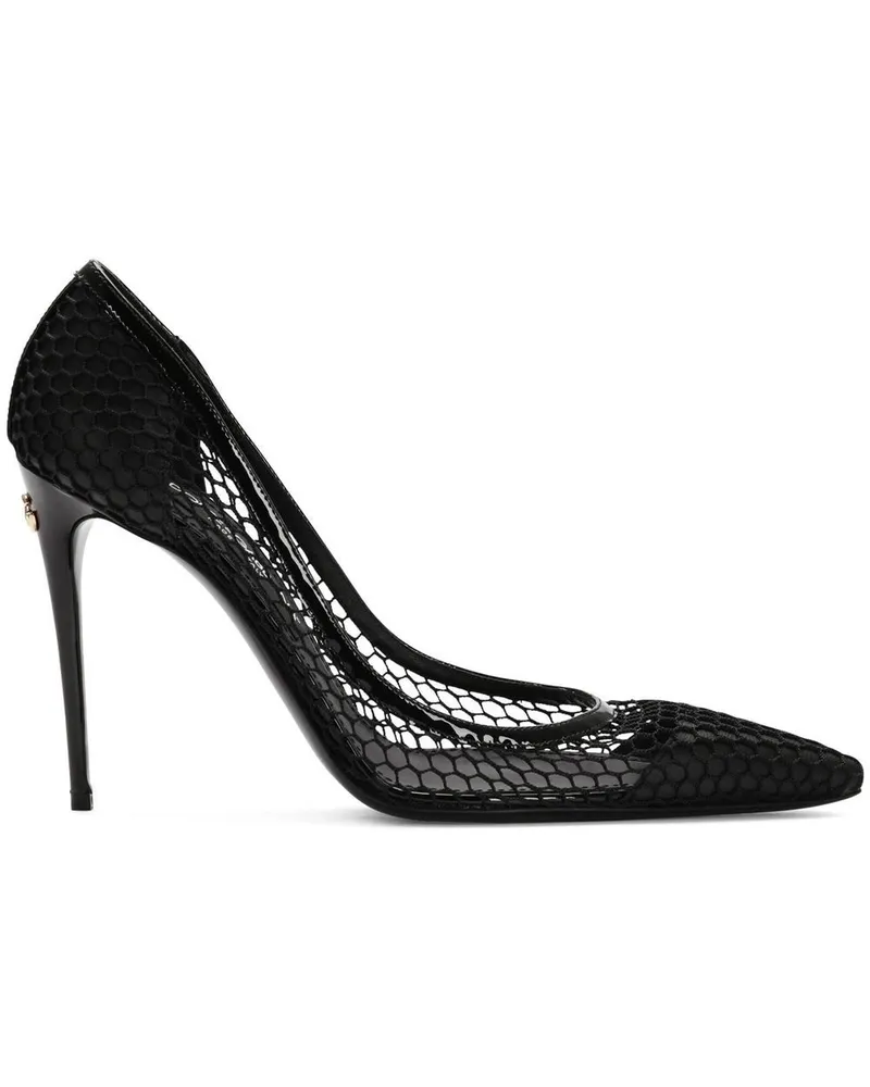 Dolce & Gabbana Pumps aus Lackledermesh 105mm - Schwarz Schwarz