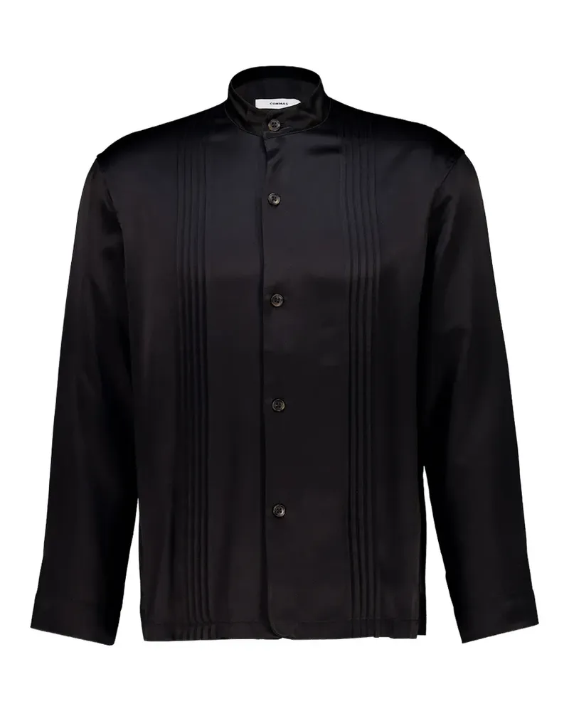 COMMAS pleated silk shirt - Schwarz Schwarz