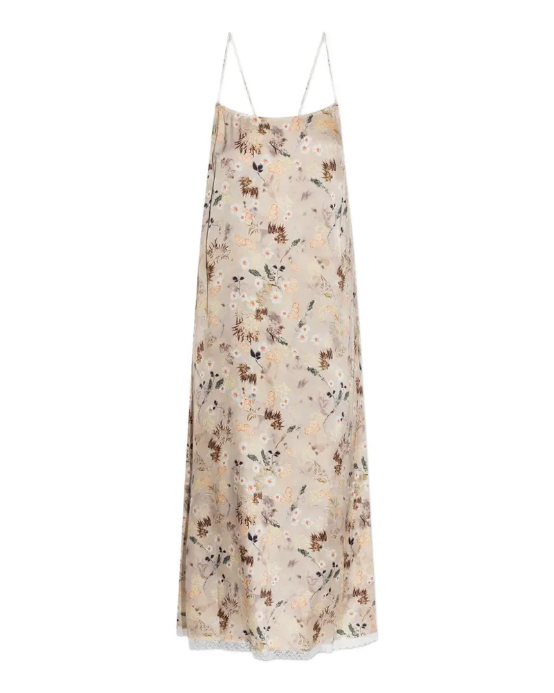 MUNTHE Barika floral-print midi dress - Nude Nude