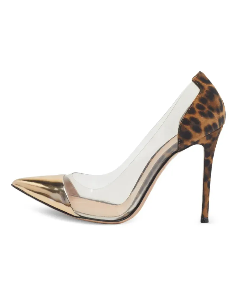 Gianvito Rossi Plexi Pumps mit Leoparden-Print - Braun Braun