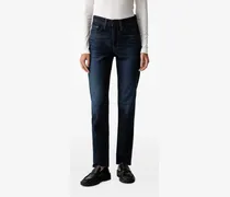 Straight-Leg-Jeans mit Logo-Patch - Blau