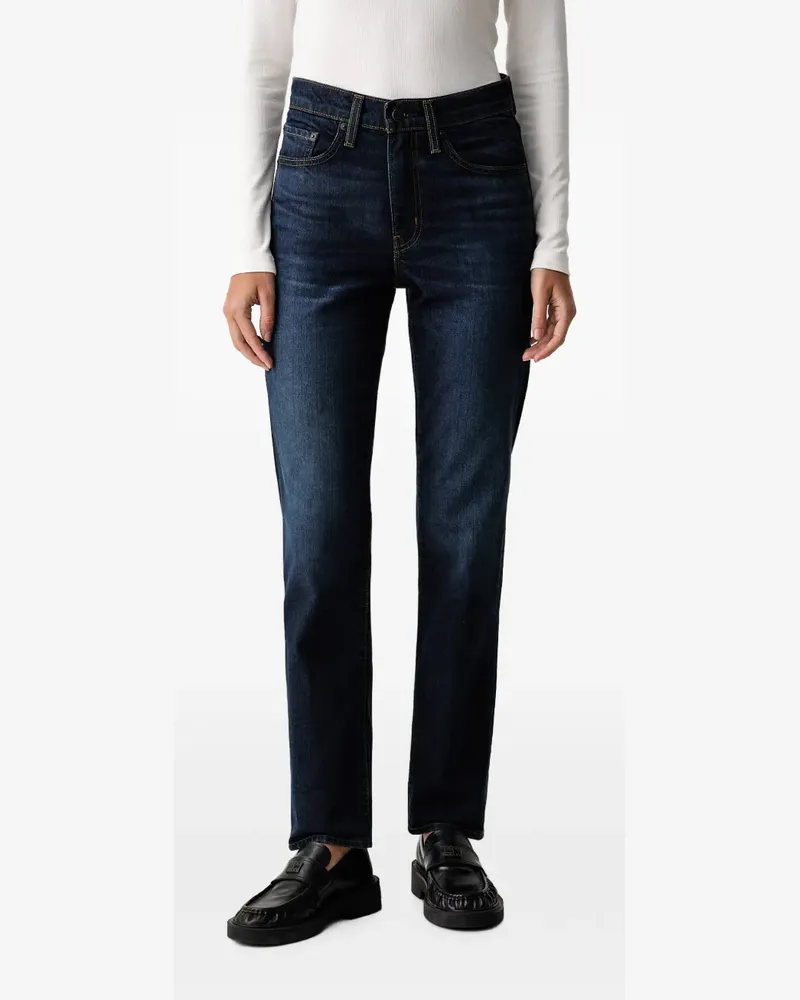 Levi's logo-patch straight-leg jeans - Blau Blau