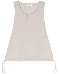 AMI Paris Krepp-Tanktop mit Kordelzug Nude