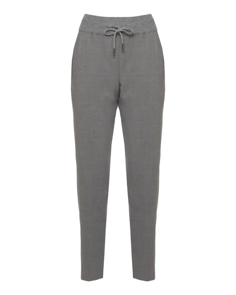 PANICALE Cashmere Tapered-Hose mit Kordelzug - Grau Grau
