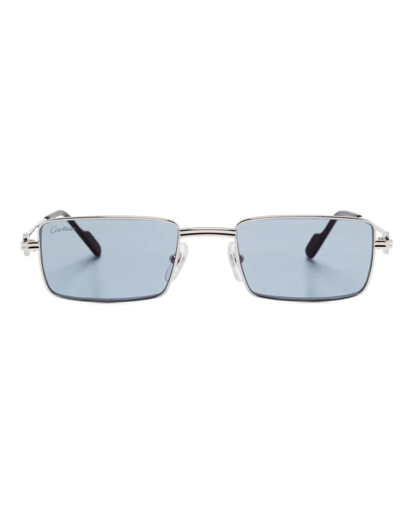 Cartier Sonnenbrille mit eckigem Gestell - Silber Silber