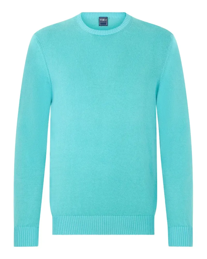 Fedeli crew-neck long-sleeve sweater - Blau Blau