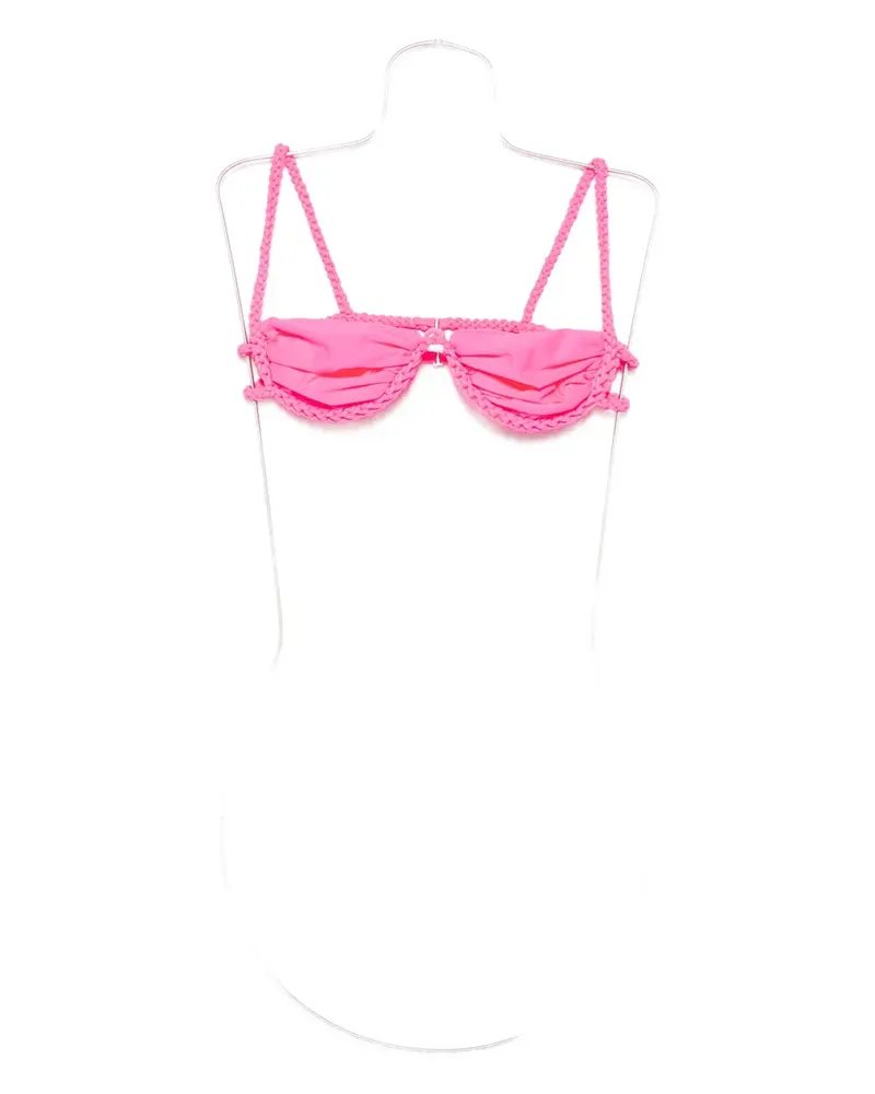 Isa Boulder braided-trim bikini top - Rosa Rosa