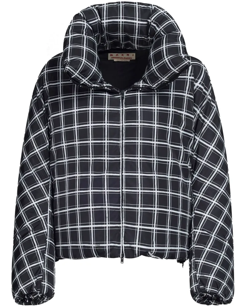 Marni Gefütterte Jacke mit Karomuster - Schwarz Schwarz