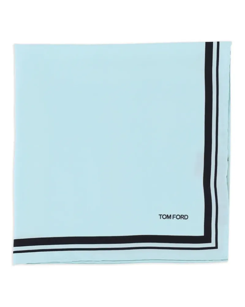 Tom Ford twill pocket square - Blau Blau
