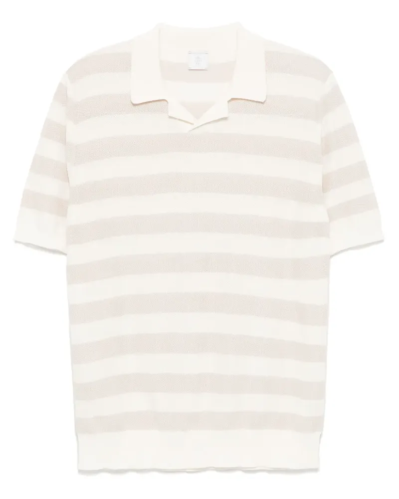 Eleventy Gestreiftes Poloshirt - Nude Nude