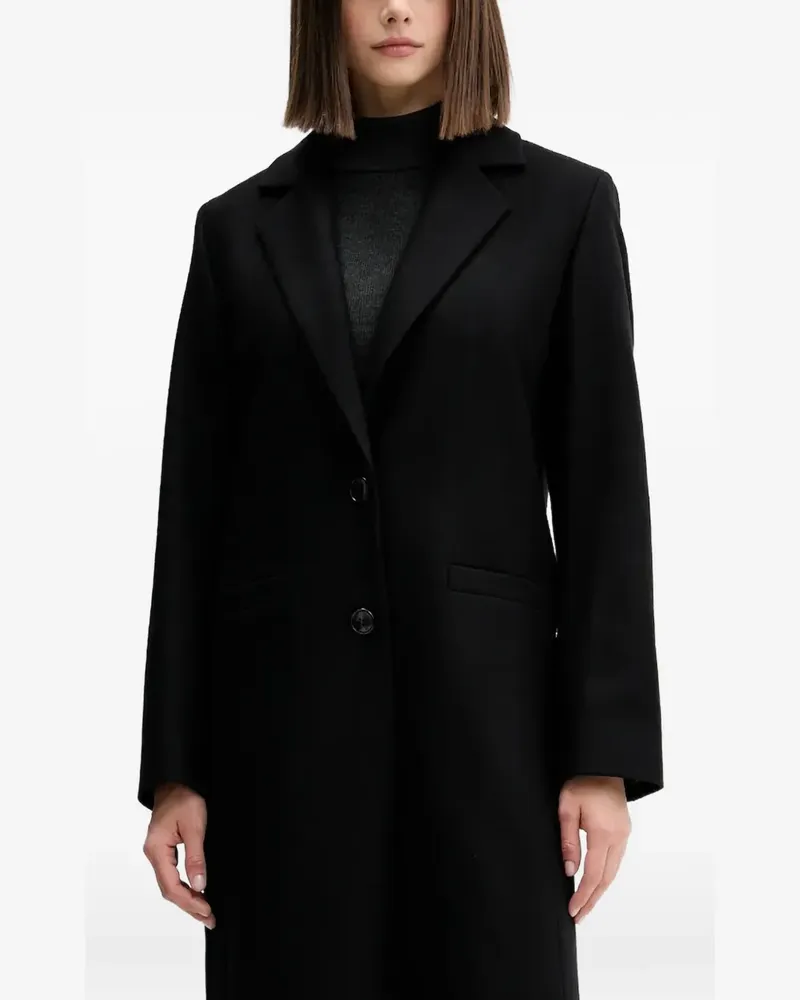 HUGO BOSS Geknöpfter Mojeni Mantel - Schwarz Schwarz