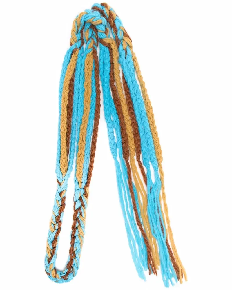 Dsquared2 Grob gestrickter Schal mit Streifen - Blau Blau